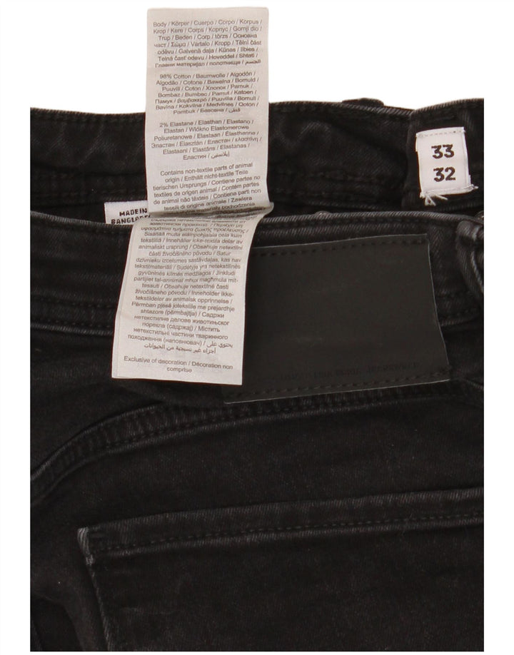 Мужские узкие джинсы Jack & Jones GLENN W33 L32, черный хлопок