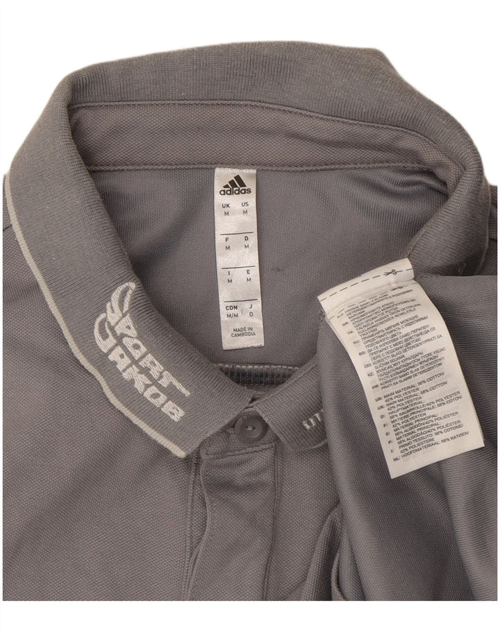 Мужская рубашка поло Adidas Climalite с графическим рисунком, средний серый хлопок