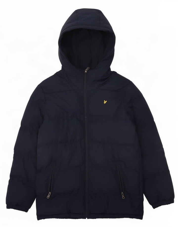 Утепленная куртка с капюшоном Lyle & Scott для мальчиков 15–16 лет, темно-синий полиэстер