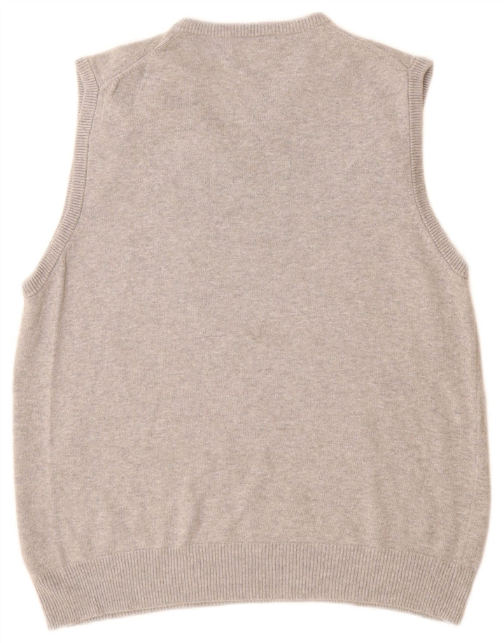Мужская майка Mark & Spencer Blue Harbour Vest, хлопковая майка среднего серого цвета с крапинками