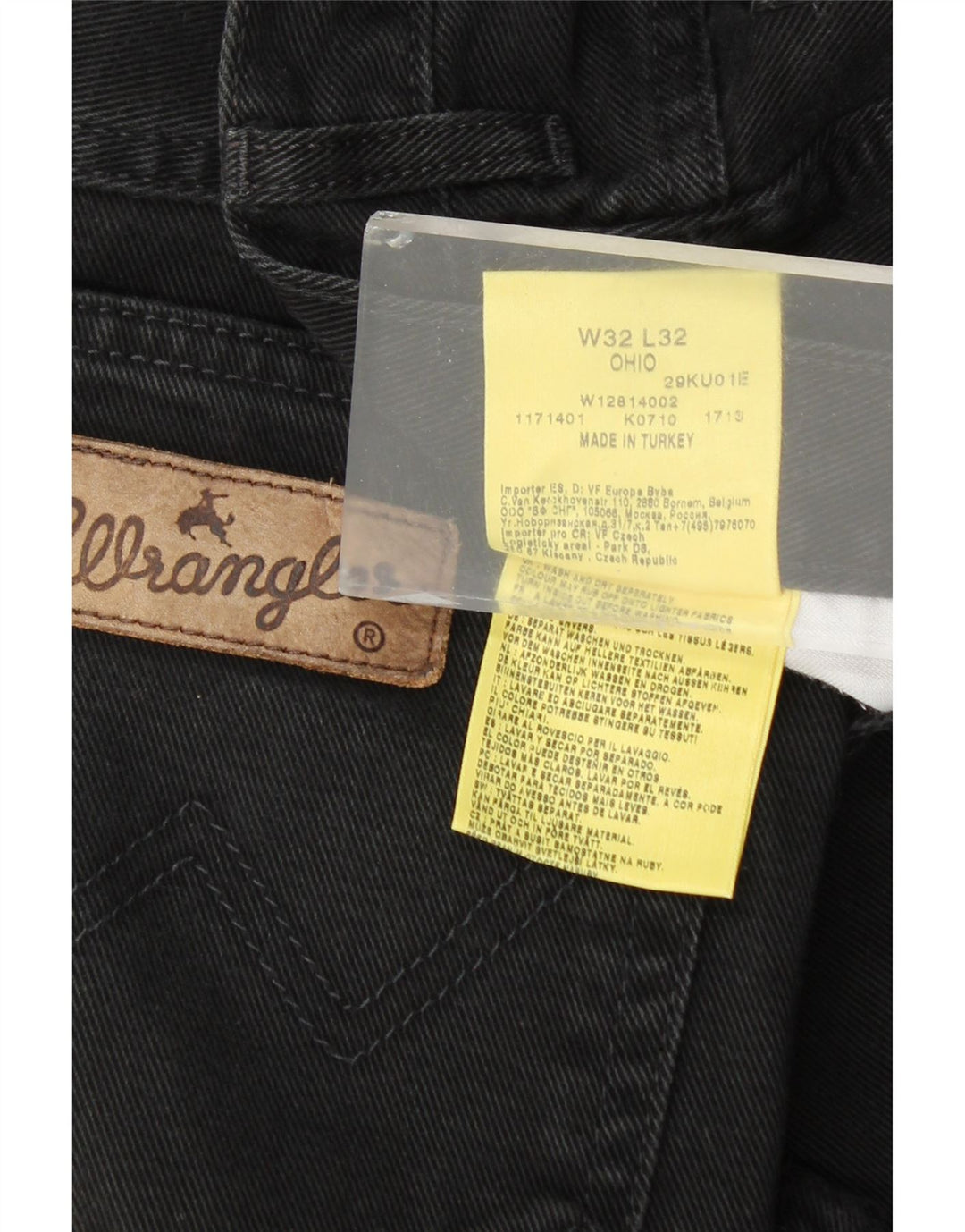 Мужские прямые джинсы WRANGLER Ohio W32 L32, черный хлопок