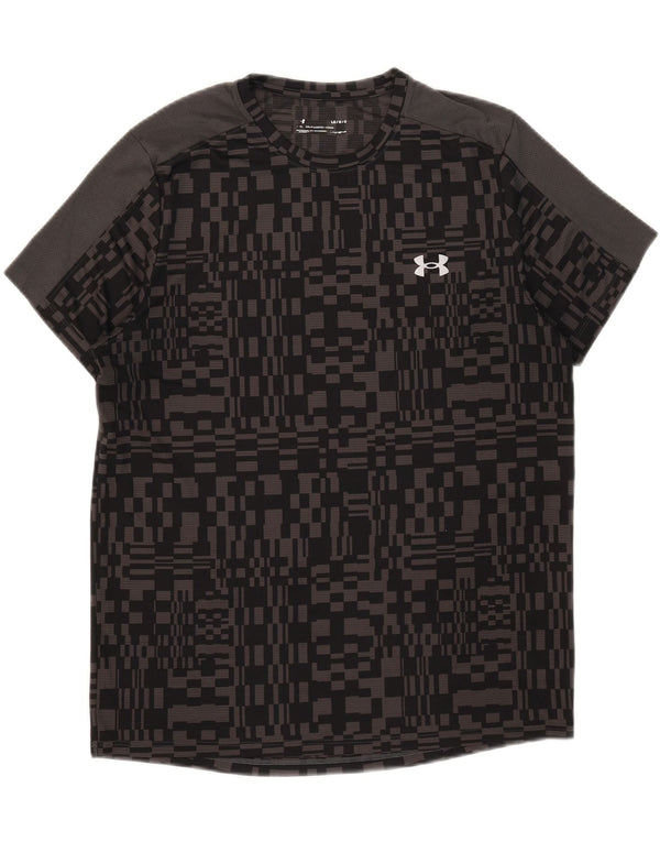Мужская футболка Under Armour Heat Gear, верх, большой черный полиэстер с геометрическим рисунком