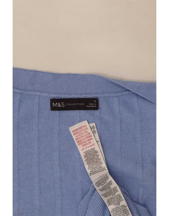 Женский свободный открытый кардиган Marks & Spencer UK 10, маленький синий