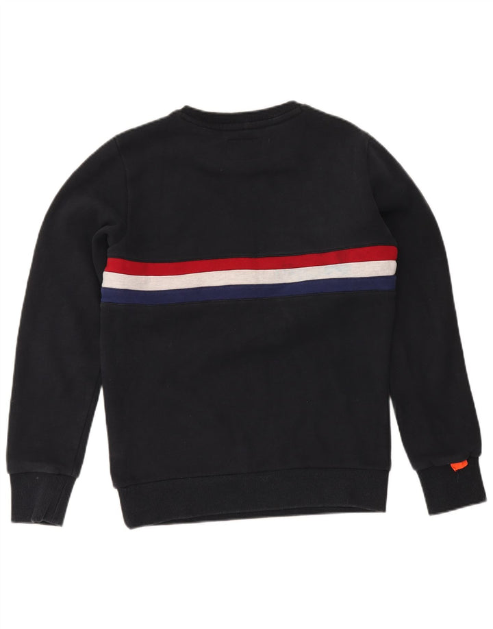 Мужской свитер Superdry, джемпер среднего размера, темно-синий, хлопок с цветными блоками