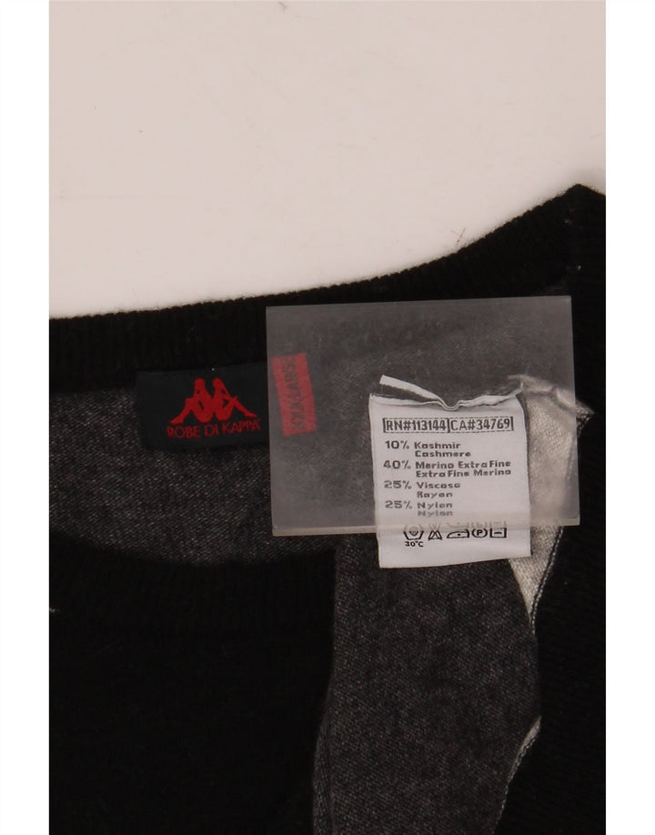 Мужской свитер KAPPA с круглым вырезом 3XL, кашемир в серую полоску