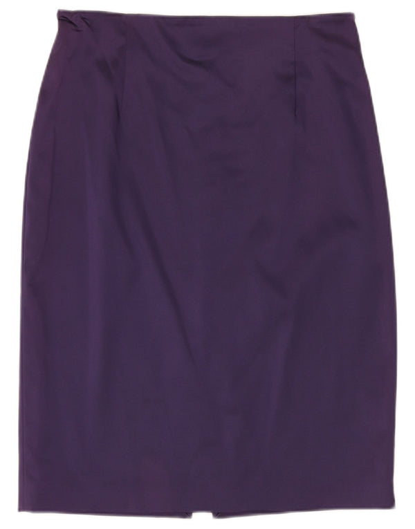 COAST Женская юбка-карандаш UK 14 Medium W32 Фиолетовый ацетат