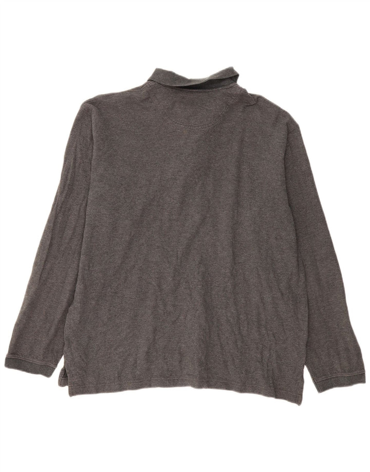 Мужская рубашка-поло с длинным рукавом EDDIE BAUER, большой размер, серый хлопок