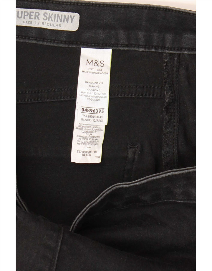 Женские джинсы скинни Marks & Spencer Regular UK 12, средние W28 L27, черные