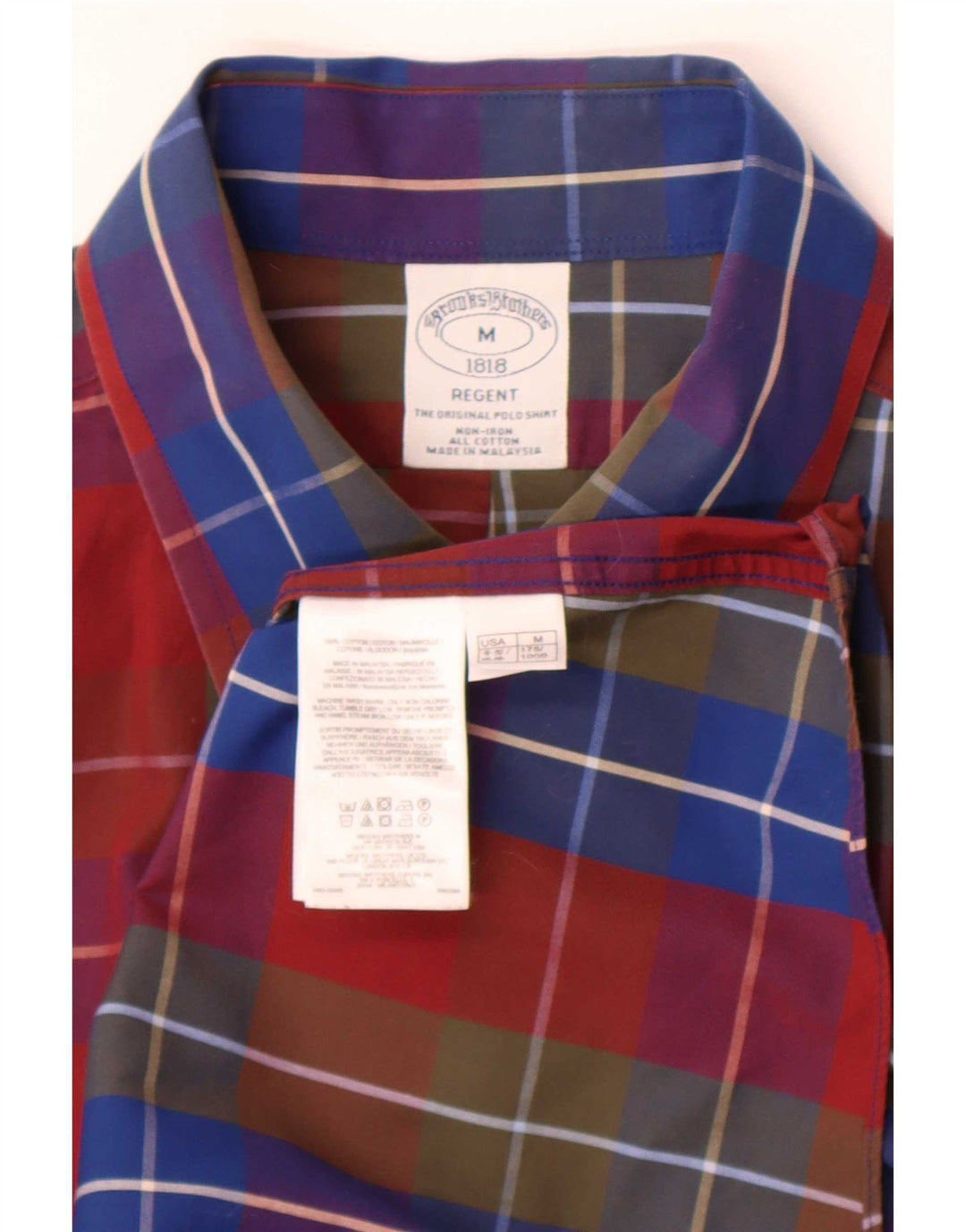 Мужская рубашка Regent Brooks Brothers, средний разноцветный клетчатый хлопок