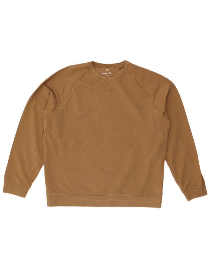 Massimo Dutti Мужской свитшот свободного кроя, большой бежевый хлопковый джемпер