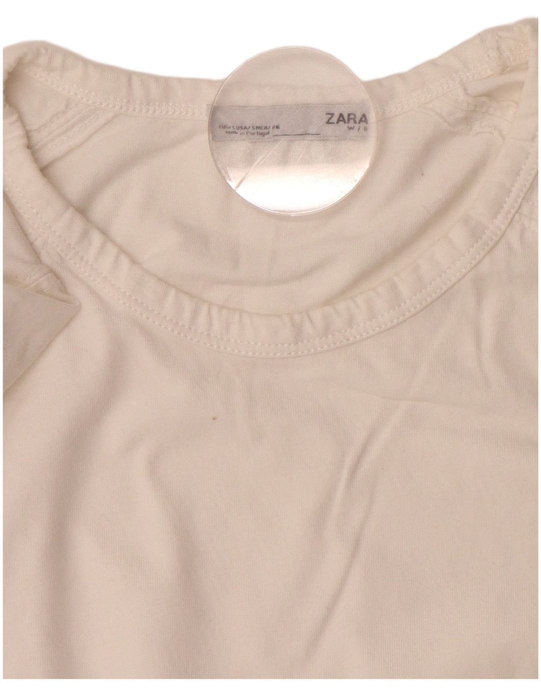 ZARA Womens Crop T-Shirt Top UK 10 Small White
