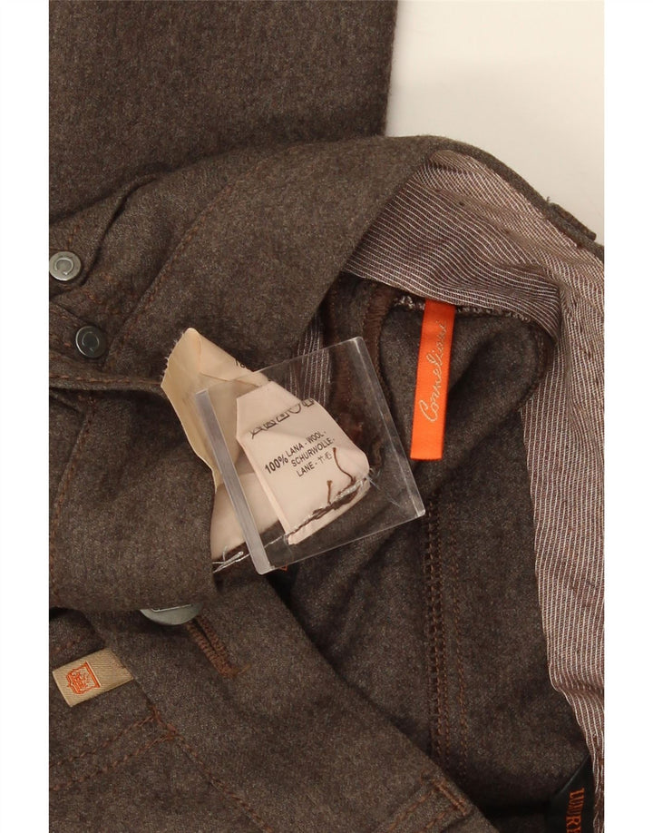 CORNELIANI Мужские прямые повседневные брюки W36 L28 коричневые шерстяные