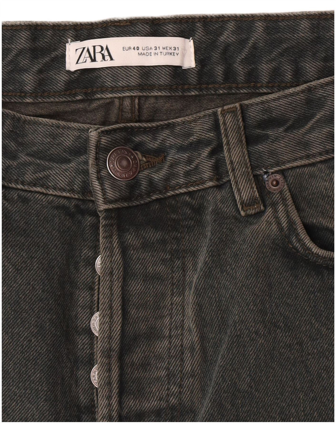 Мужские прямые джинсы Zara EU 40 MMedium W31 L33, зеленые