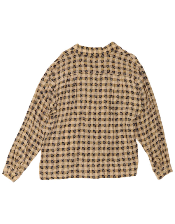 Женская рубашка cherie IT 52/54 2XL, бежевая клетка, шелк