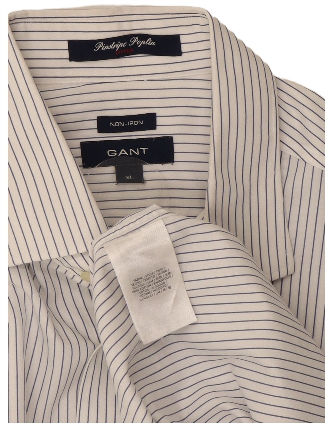 Мужская рубашка Gant NON - IRON XL, хлопок в белую полоску