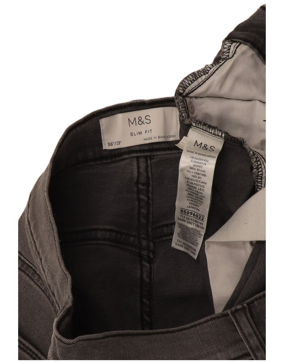 Мужские узкие джинсы Marks & Spencer W36 L29 серые, хлопок