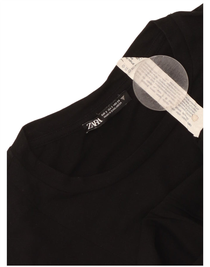 Женская блузка Zara Top UK 10, маленький черный хлопок