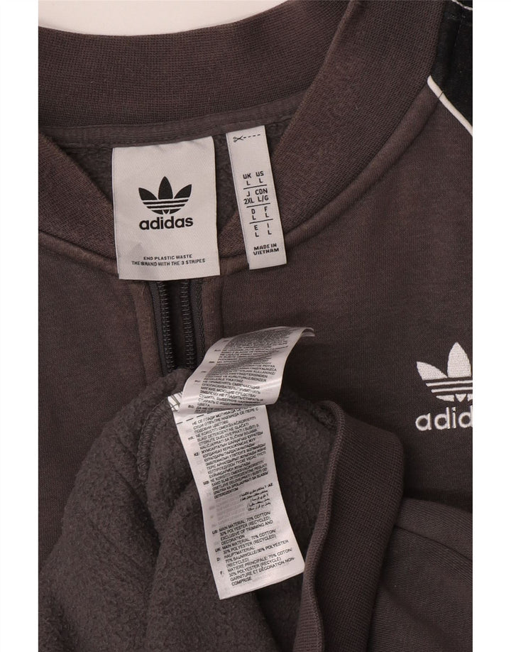 Мужской спортивный костюм Adidas, большая серая хлопковая куртка с цветными блоками