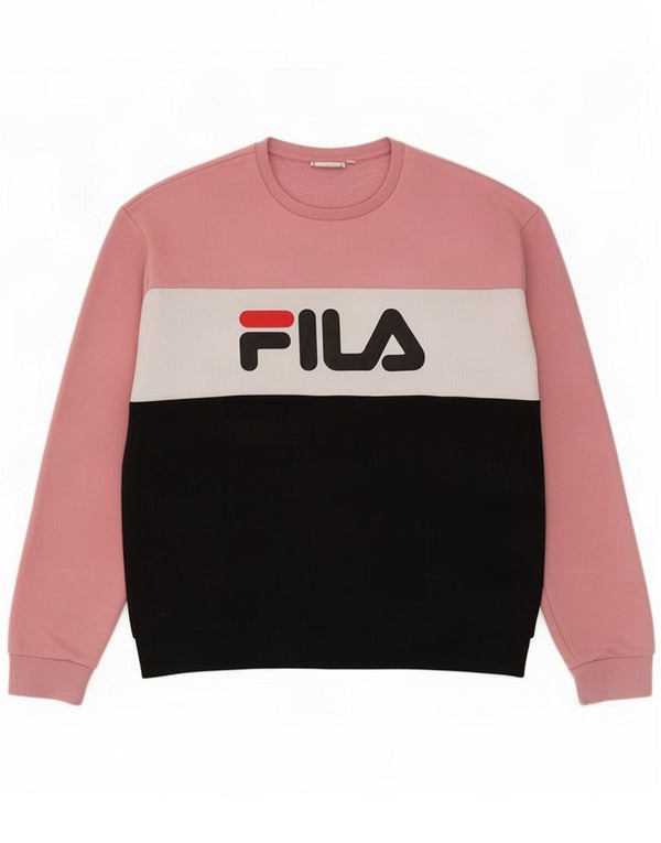 Fila Womens Graphic Sweatshirt Jumper UK 14 Medium Multicoloured