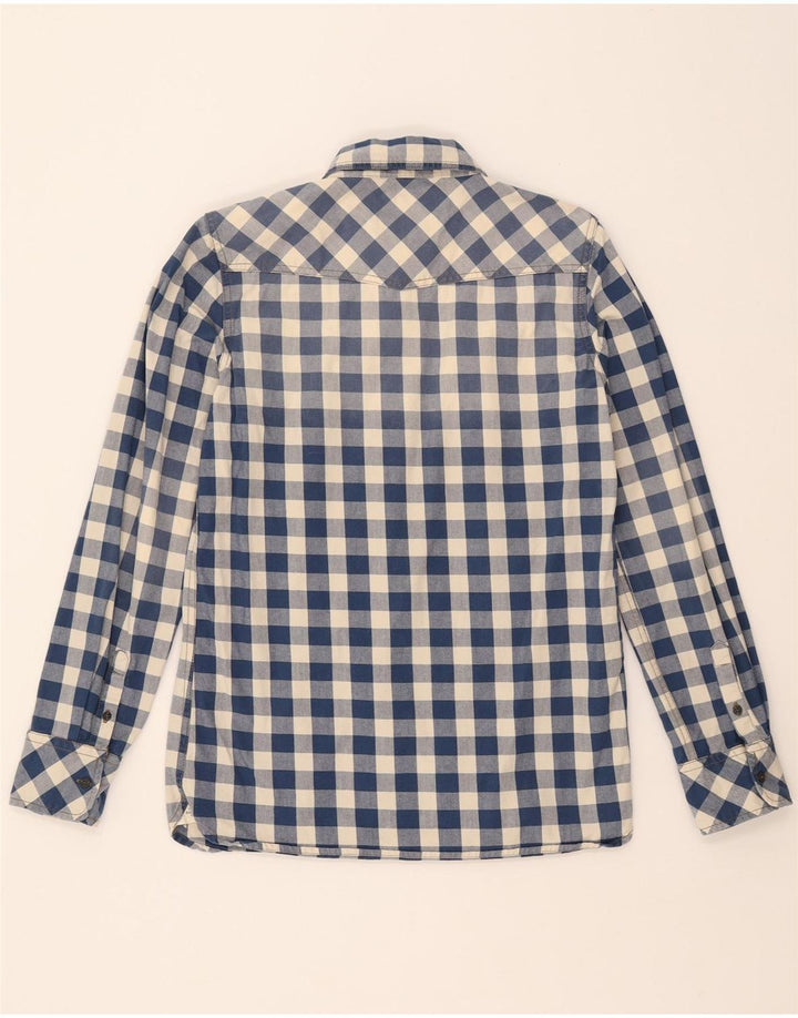 COLORADO Boys Flannel Shirt 15-16 Years Blue Check Cotton Vintage Colorado and Second-Hand Colorado from Messina Hembry 