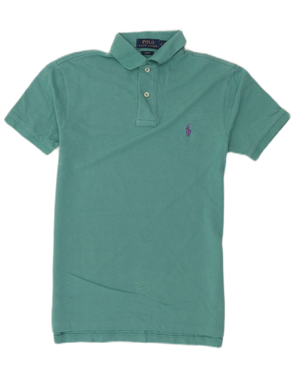 Мужская рубашка-поло приталенного кроя Polo Ralph Lauren, маленькая, бирюзовая