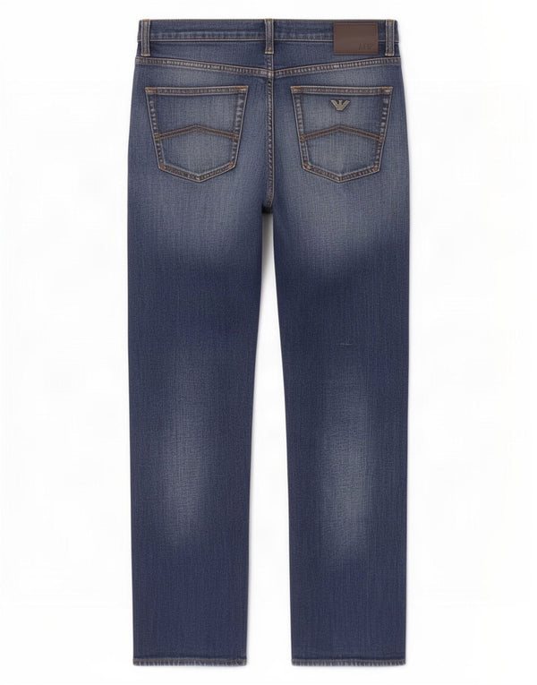 Мужские прямые джинсы Armani W32 L30 синие, хлопок