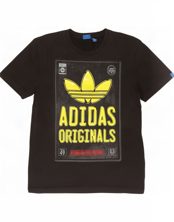 Adidas Мужская футболка с рисунком Топ среднего размера, черный хлопок