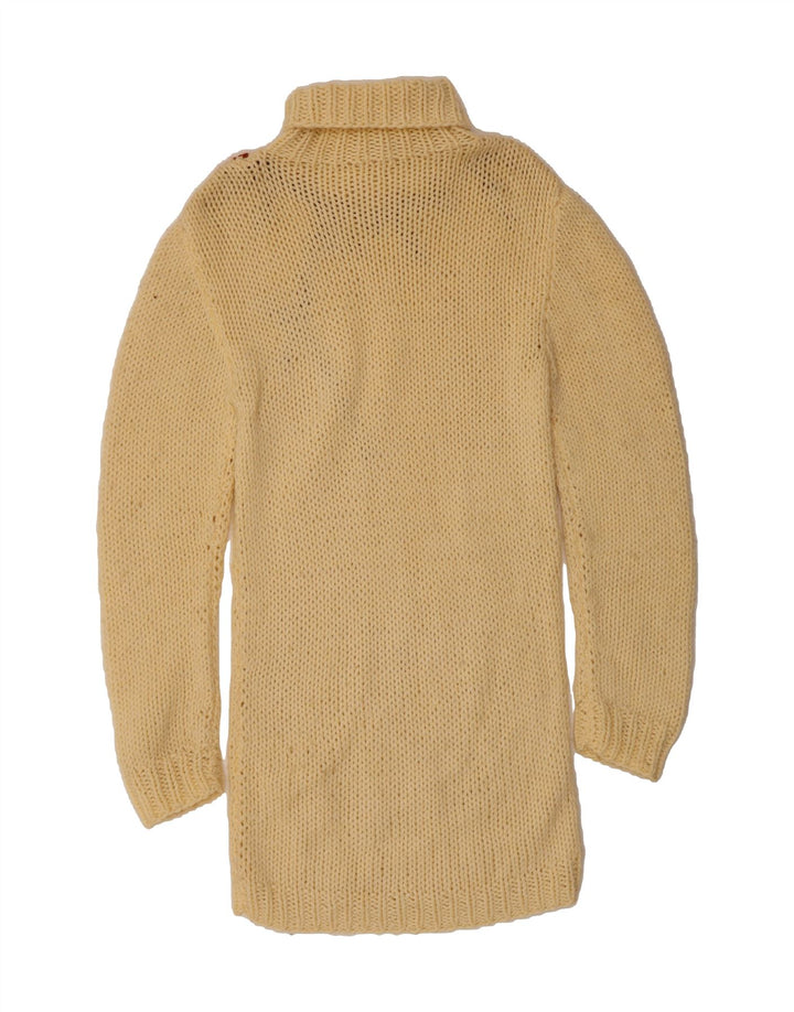 VINTAGE Womens Roll Neck Jumper Dress UK 14 Medium Beige Vintage Vintage and Second-Hand Vintage from Messina Hembry 