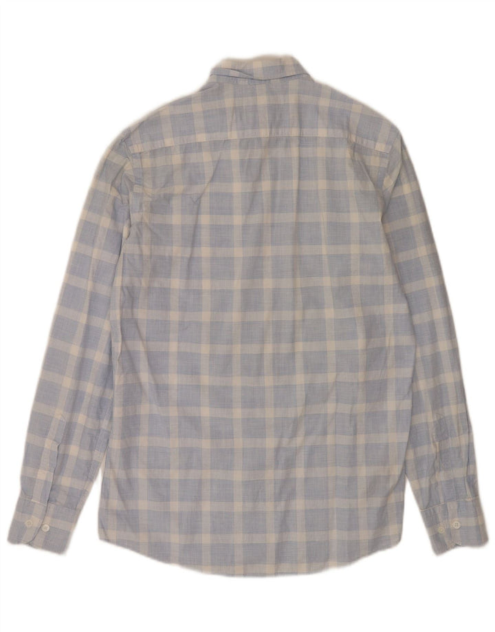 Мужская рубашка Massimo Dutti, хлопковая синяя клетка среднего размера
