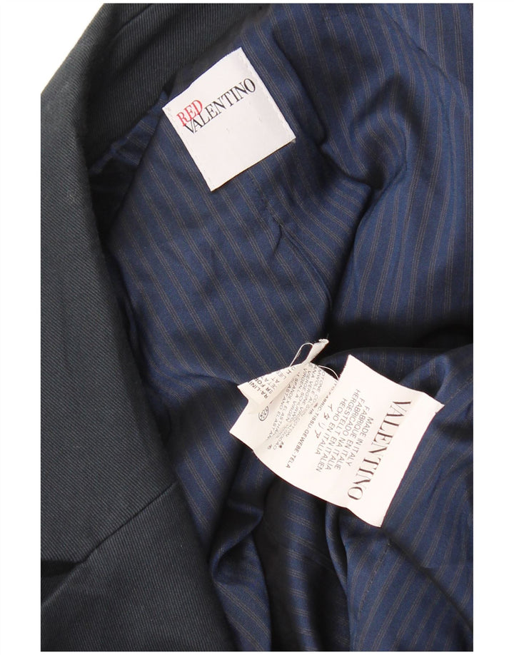 Красный женский пиджак Valentino на 1 пуговице, Великобритания, 12 средних размеров, темно-синий, хлопковый