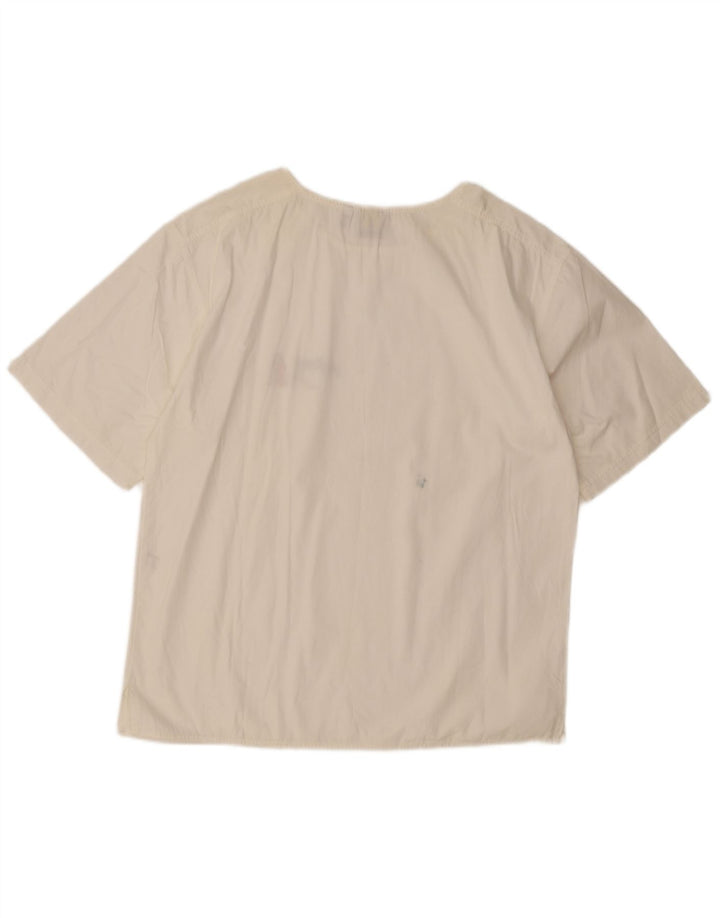 Женская блузка оверсайз Enrico Coveri Top UK 10, маленький белый хлопок