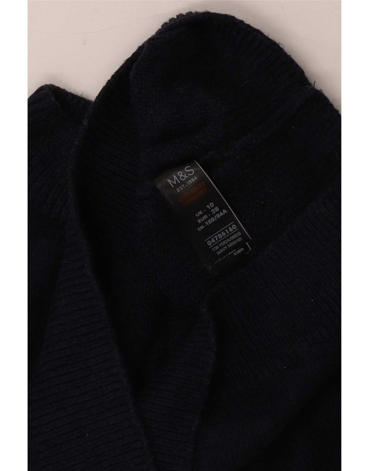 Женский джемпер с высоким воротником Marks & Spencer, Великобритания, 10, маленький, темно-синий