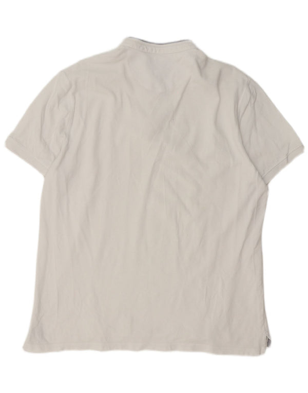 Мужская рубашка-поло Massimo Dutti 2XL, белый хлопок