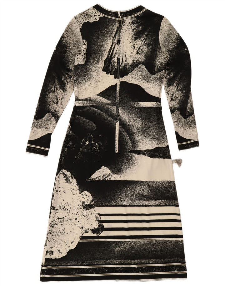 Женское платье макси с абстрактным узором и длинными рукавами Antonette, Великобритания, 10, маленькое черное