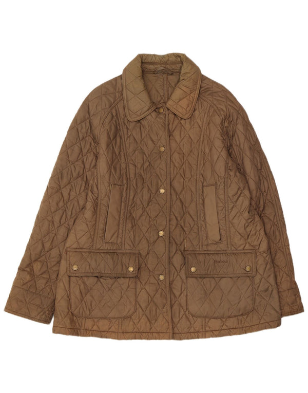 Женская стеганая куртка Barbour UK 18 XL Коричневая из полиамида