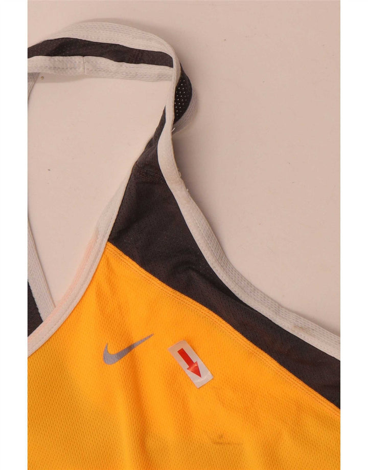 Женский жилет Nike Dri Fit UK 12, средний желтый полиэстер с цветными блоками