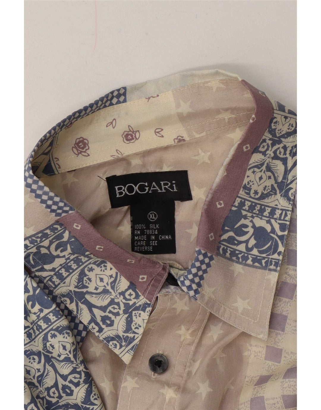 Мужская рубашка Bogari с коротким рукавом XL, разноцветный лоскутный шелк