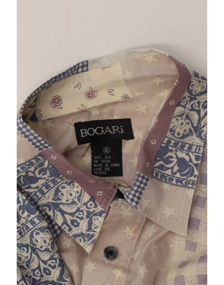 Мужская рубашка Bogari с коротким рукавом XL, разноцветный лоскутный шелк