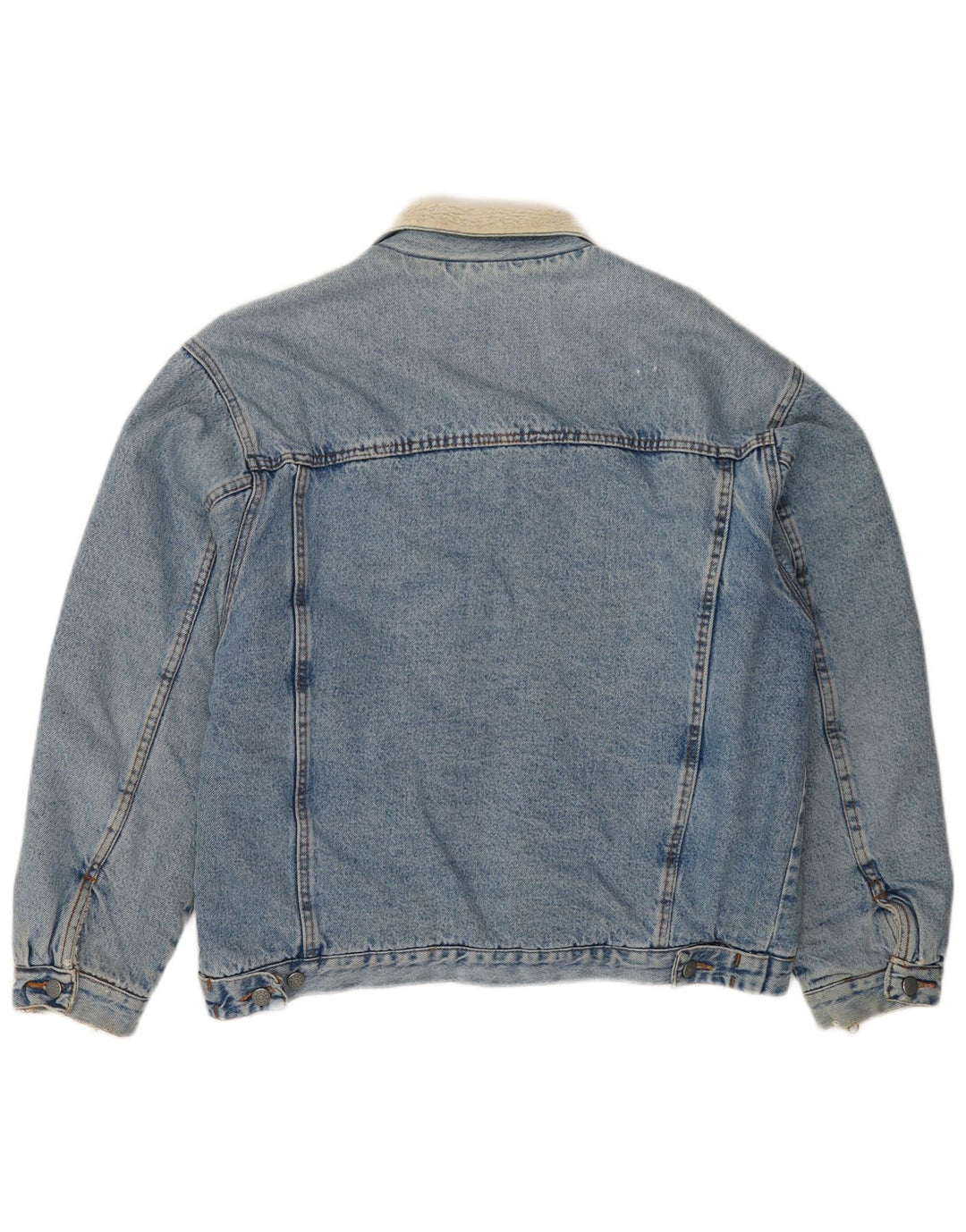 Мужская джинсовая куртка из шерпы VINTAGE UK 41 XL, синяя, хлопок