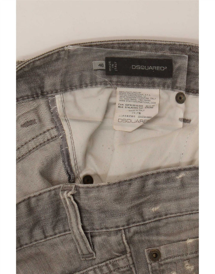 Мужские потертые джинсы скинни Dsquared2 IT 46 Small W32 L32 Серые пятнистые