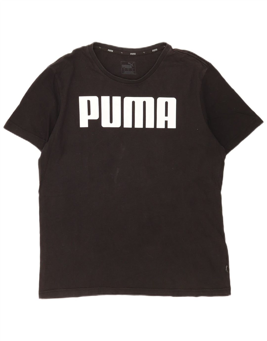 Мужская футболка с рисунком Puma, средний черный хлопок