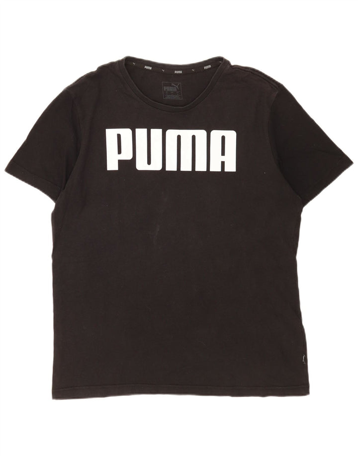Мужская футболка с рисунком Puma, средний черный хлопок