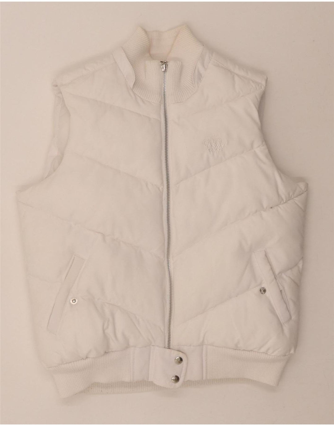 ADIDAS Womens Padded Gilet EU 38 Small White Polyamide Vintage Adidas and Second-Hand Adidas from Messina Hembry 