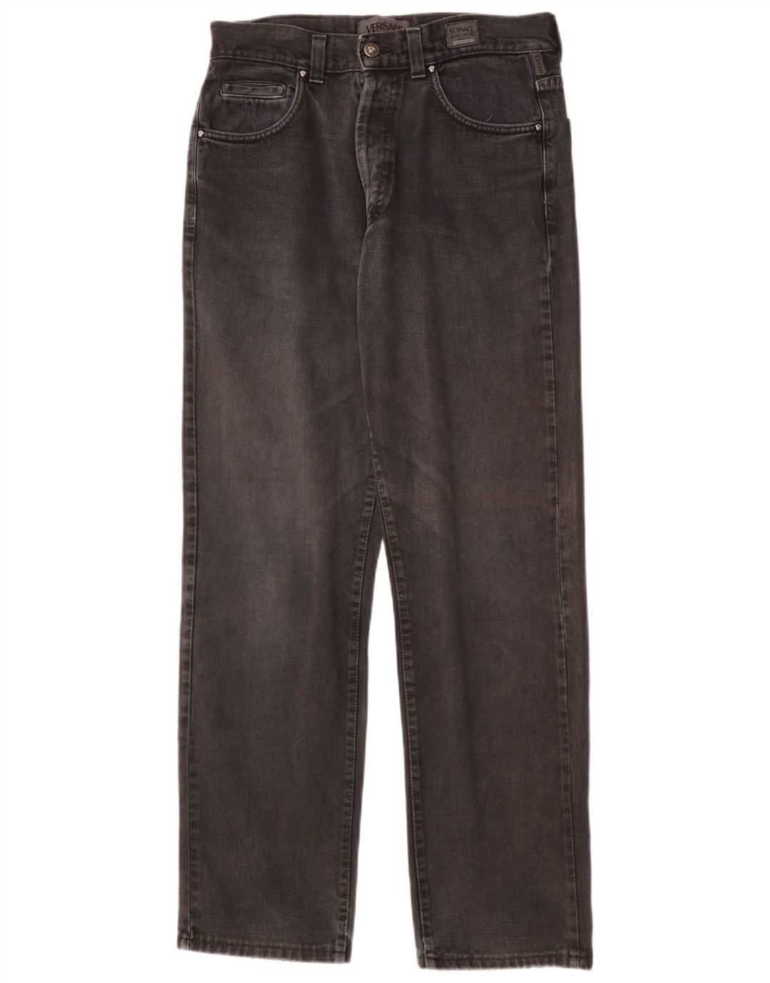 Мужские прямые джинсы VERSACE W34 L31 Серые, хлопок