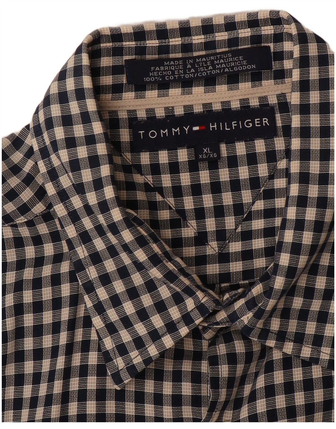 Мужская рубашка TOMMY HILFIGER XL, черная клетка, хлопок