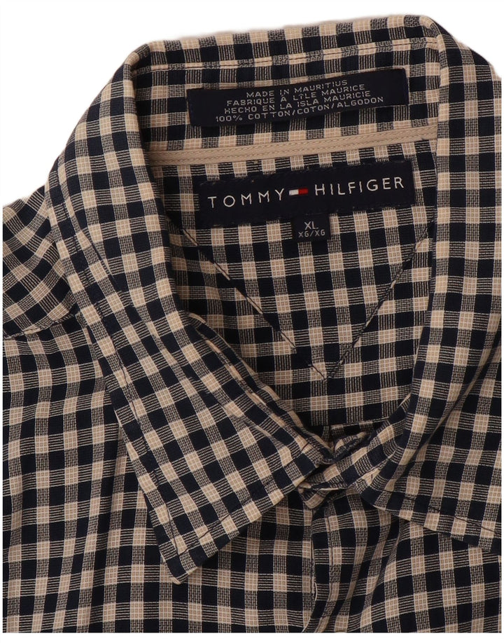 Мужская рубашка TOMMY HILFIGER XL, черная клетка, хлопок