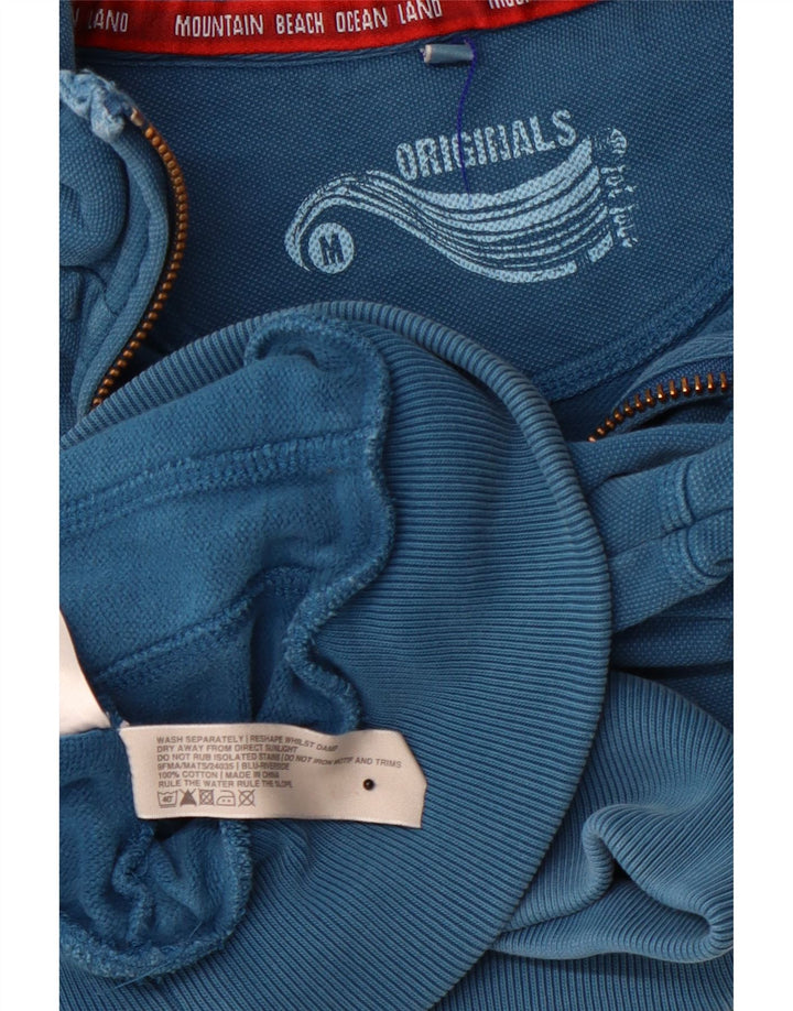 FAT FACE Мужской свитшот с воротником на молнии, джемпер, средний синий хлопок