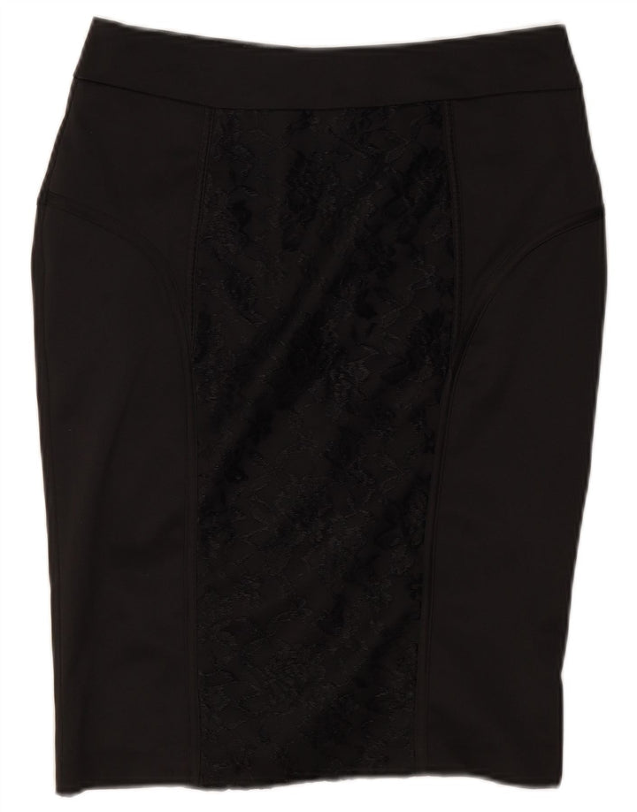 Женская юбка-карандаш Dunnes UK 8, маленькая W26, черная, полиэстер с цветочным принтом