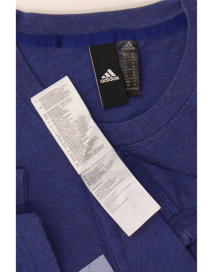 Мужская футболка с рисунком Adidas Top Medium Blue Cotton