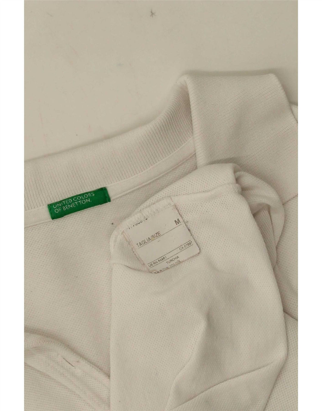 Женская рубашка поло с длинным рукавом Benetton UK 12, средний белый